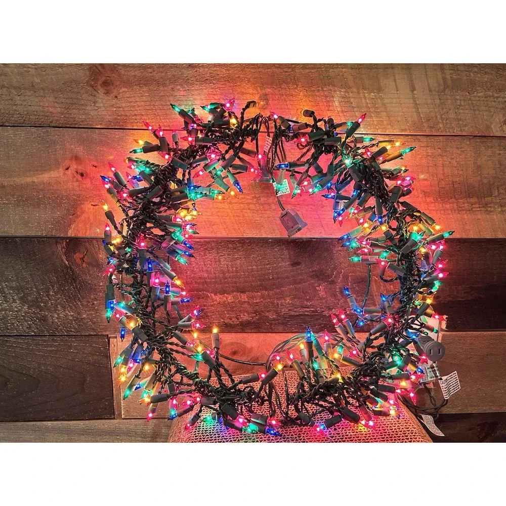 Cluster Brites  Merry Brite Lighted White Bulbswreath 300‎ Lights 16.5